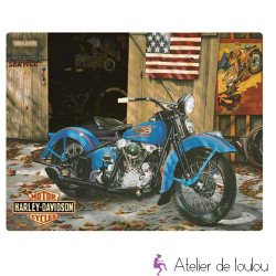 Plaque émaillée Harley | Tôle émail Harley Davidson | Ancienne plaque publicitaire Harley | Réédition plaque publicitaire